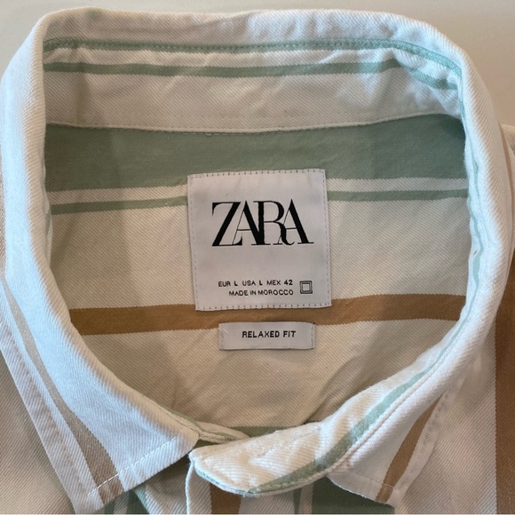Zara Striped Button Down Long Sleeve Shirt - Picture 4 of 6